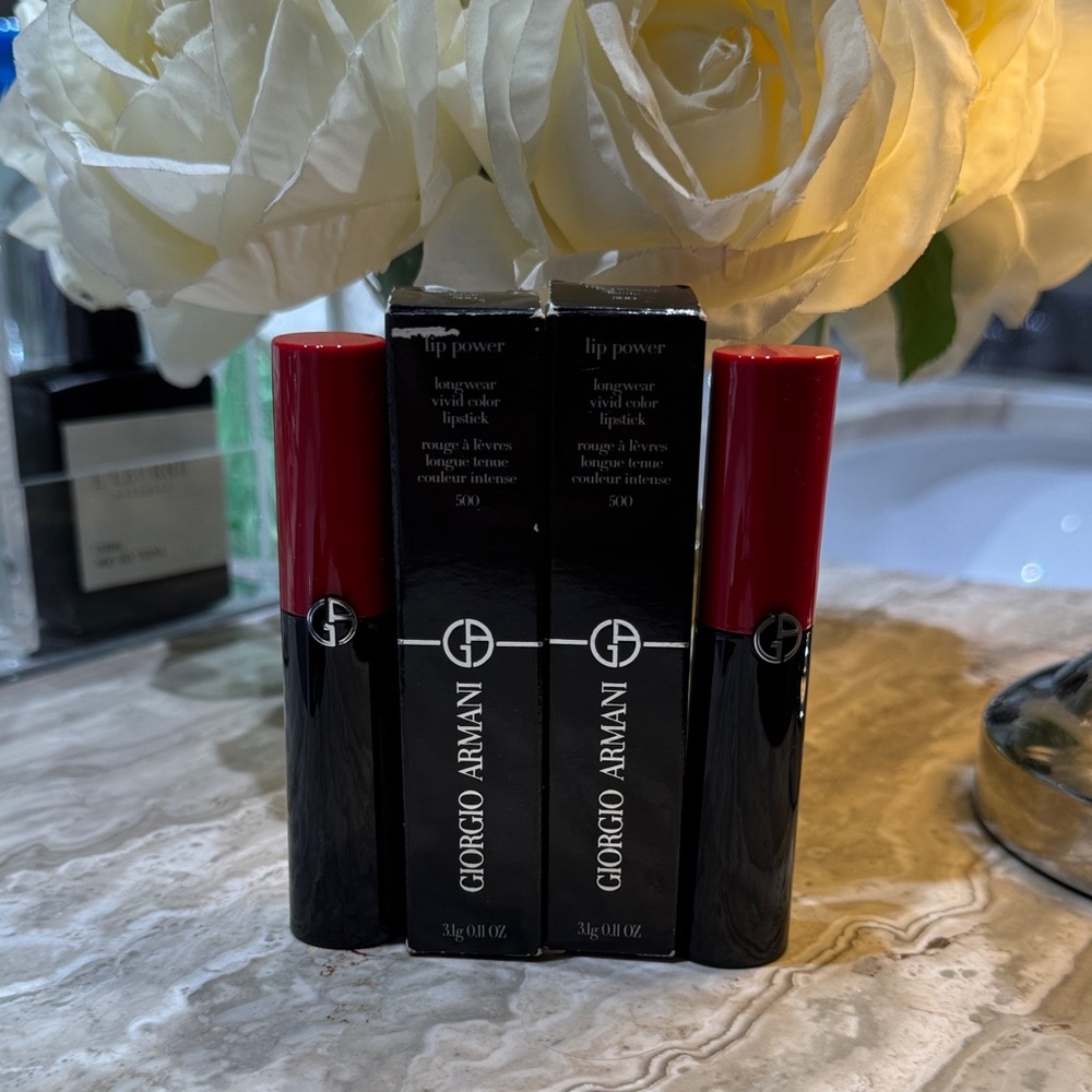 Giorgio Armani Lip Power lipstick shade 500 fatale x2